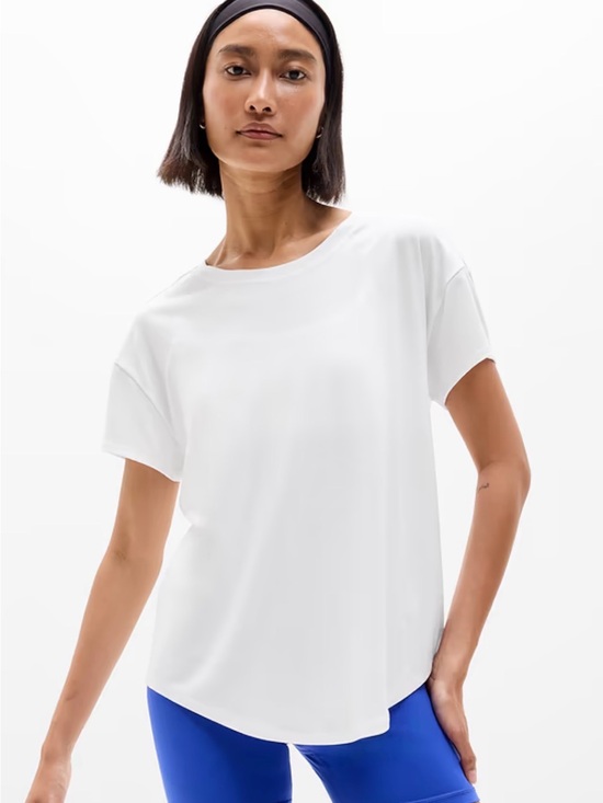 Athleta Tops - Athleta Move With Ease Tee- White Size S